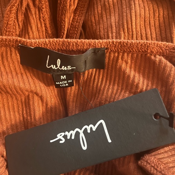 Lulus Heights Rust Orange Ribbed Strappy Backless Bodysuit M (NWT) - Picture 5 of 5